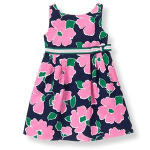 Girls Janie and jack navy floral dress 8